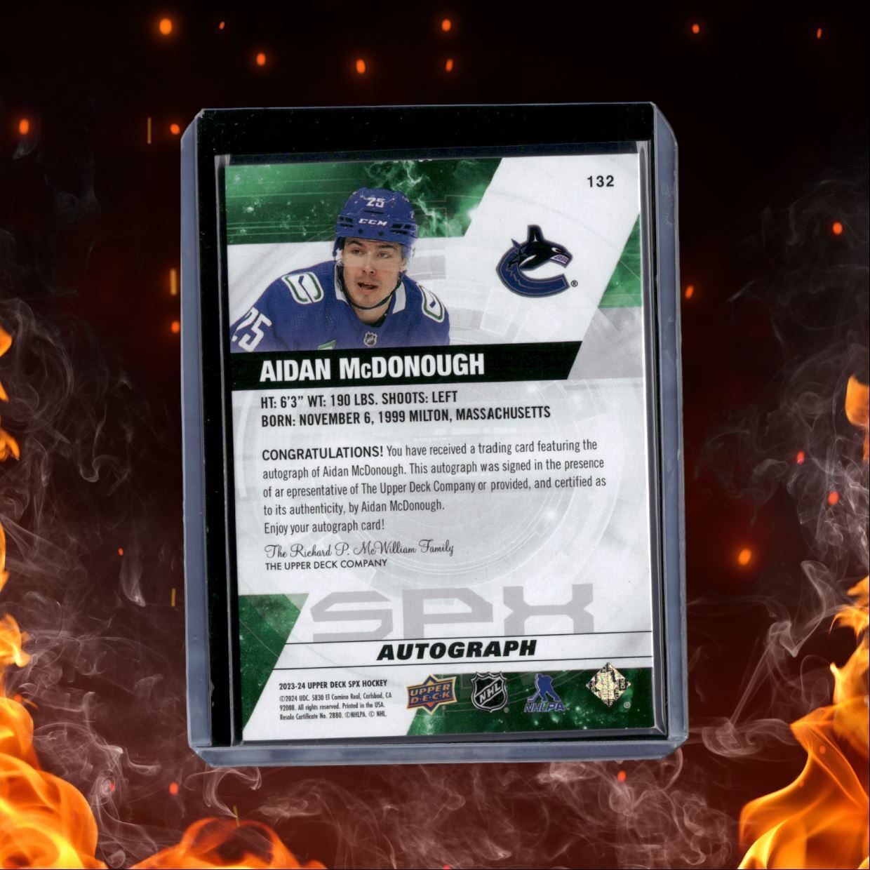 2023-24 Upper Deck SPx Adian McDonough Gold Rookie Auto #132