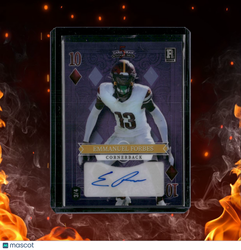 2023 Wild Card 5 Card Draw Stacked Deck Emmanuel Forbes Purple 10 Diamonds