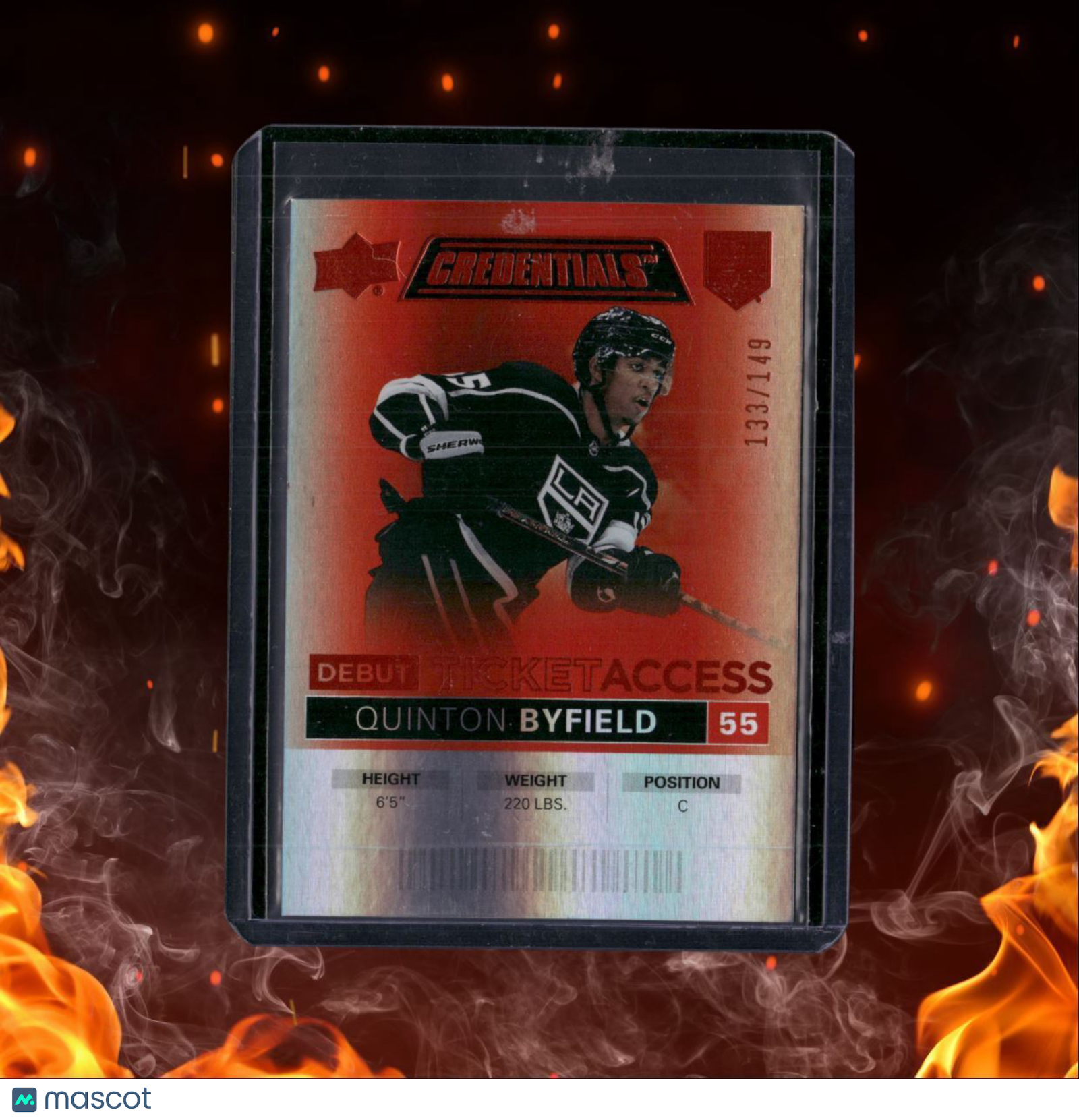 2021-22 Upper Deck Credentials Quinton Byfield Debut Ticket Orange Rookie