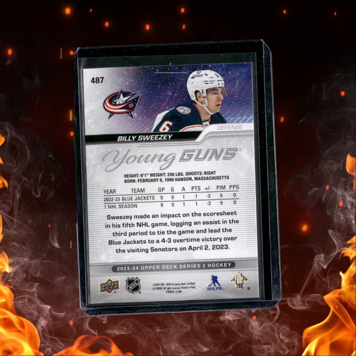 2023-24 Upper Deck Billy Sweezey Young Guns Rookie #487