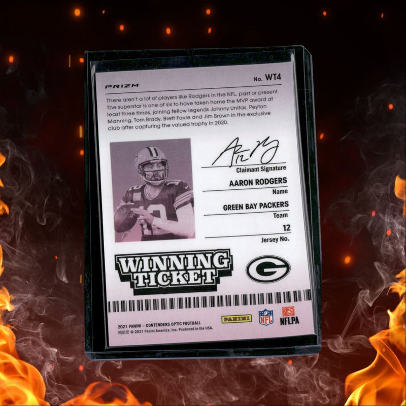 2021 Panini Contenders Optic Aaron Rodgers Winning Tickets Holo Prizm