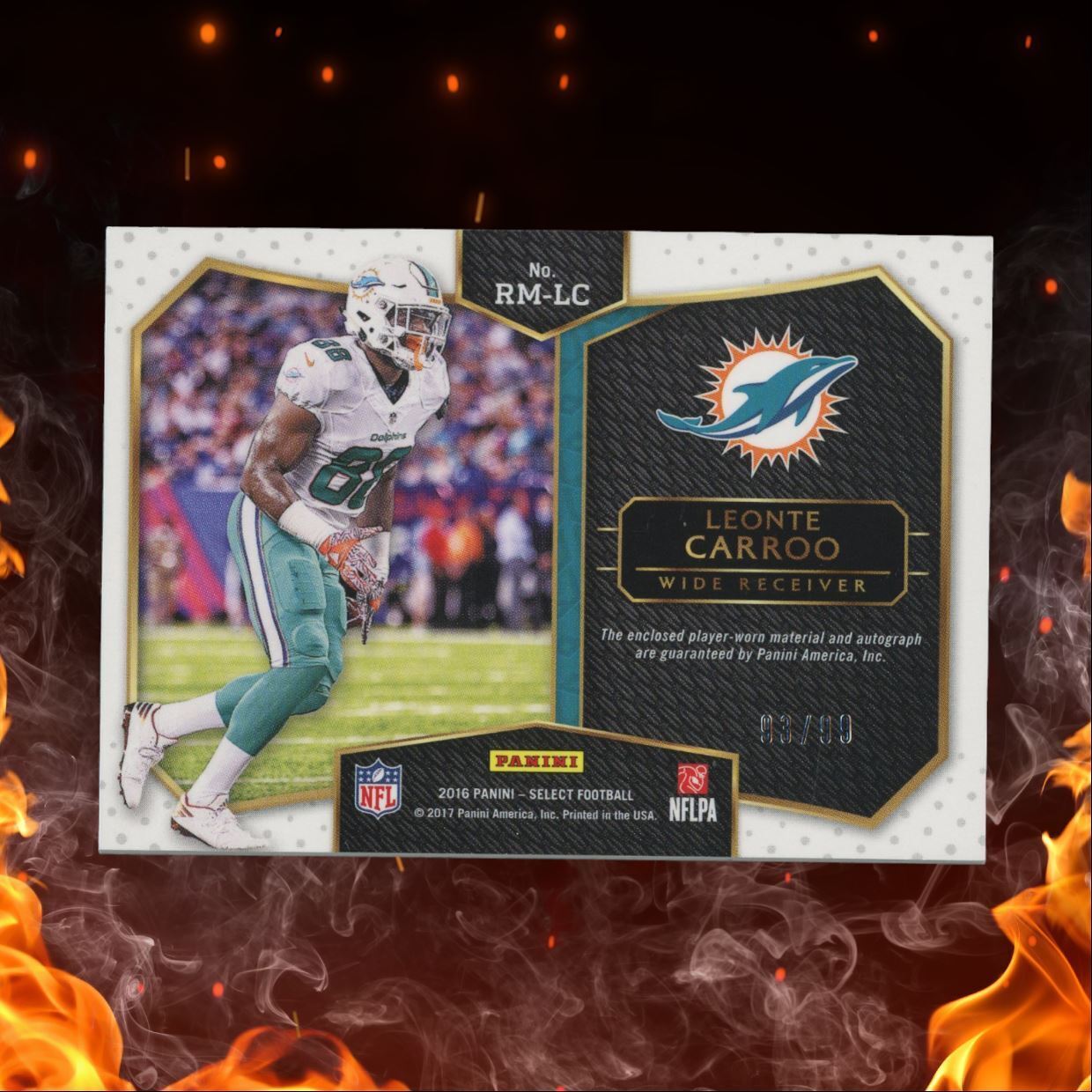 2016 Panini Select Leonte Carroo Jersey Silver Prizm Auto 93/99 #RM-LC