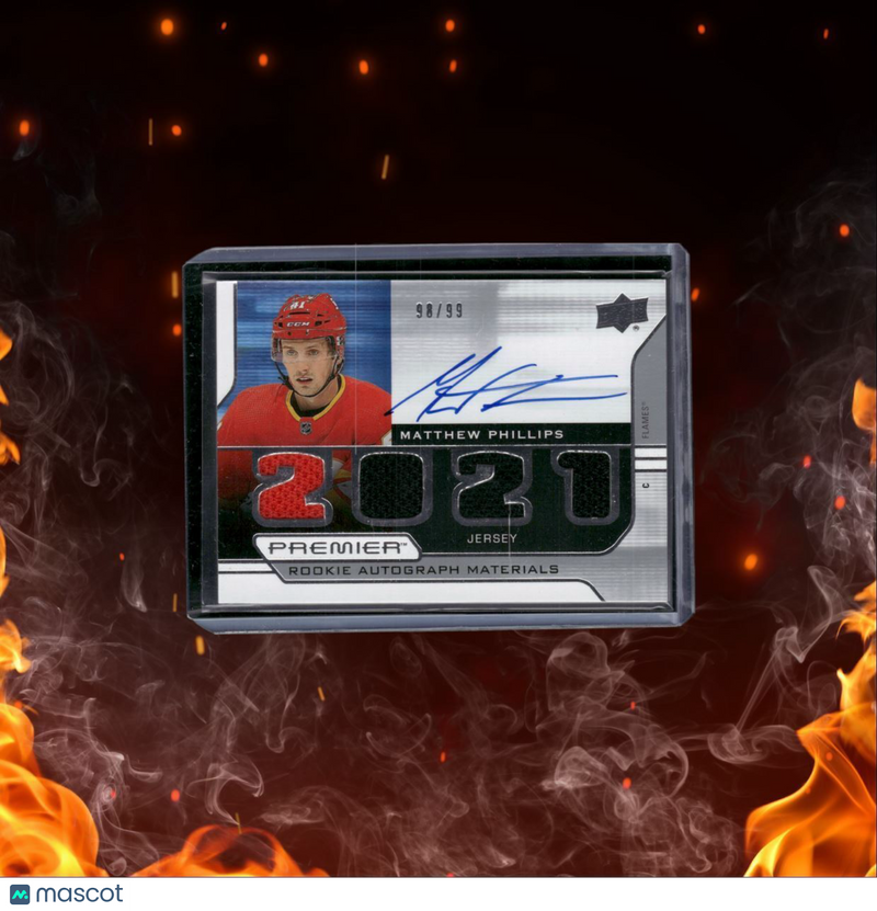 2021-22 Upper Deck Premier Matthew Phillips Horizontal Jersey Rookie Auto 98/99