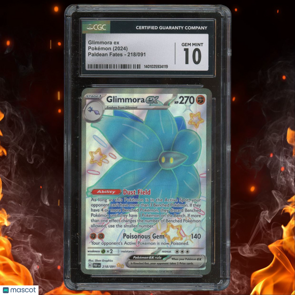 2024 Pokemon Paldean Fates Glimmora EX Full Art CGC 10 #218/091
