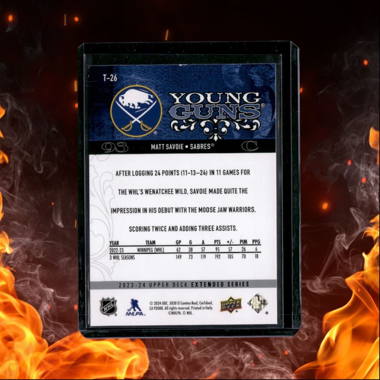 2023-24 Upper Deck Matt Savoie 2008-09 Retro Young Guns Rookie #T-26