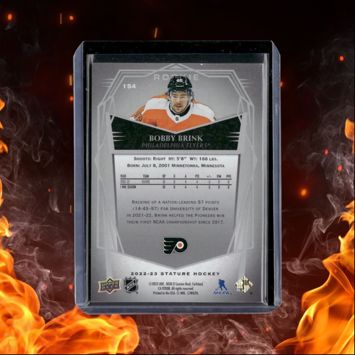 2022-23 Upper Deck Stature Bobby Brink Design Variant Rookie 64/65 #154