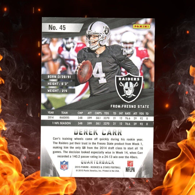 2015 Panini Rookies & Stars DEREK CARR /25 Gold