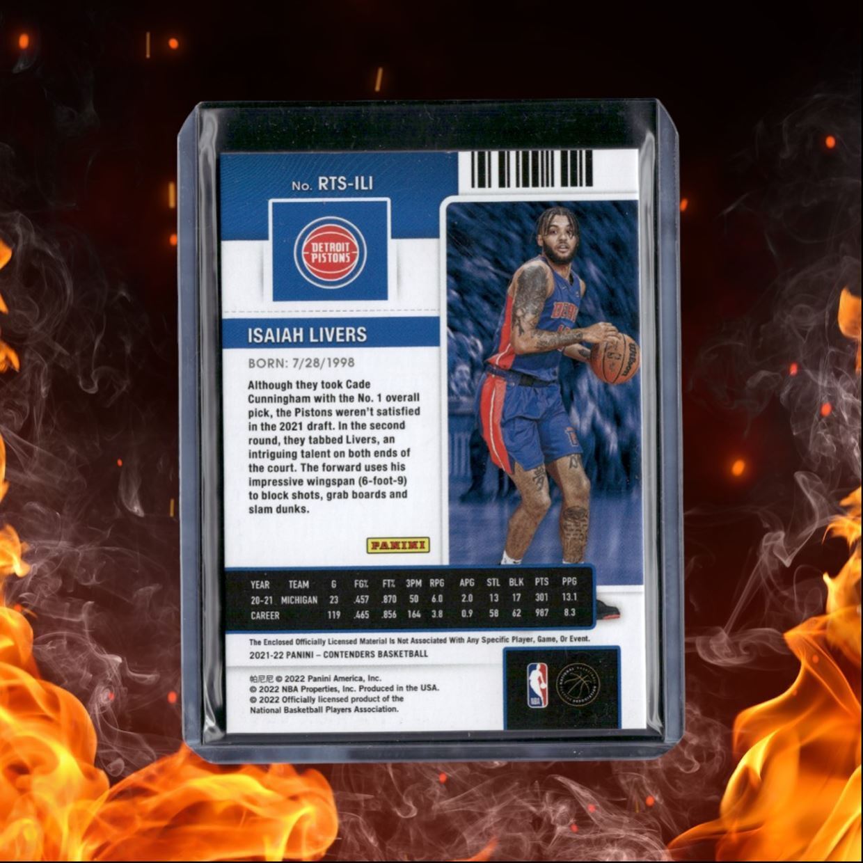 2021-22 Panini Contenders Isaiah Livers Ticket Jersey Rookie #RTS-ILI