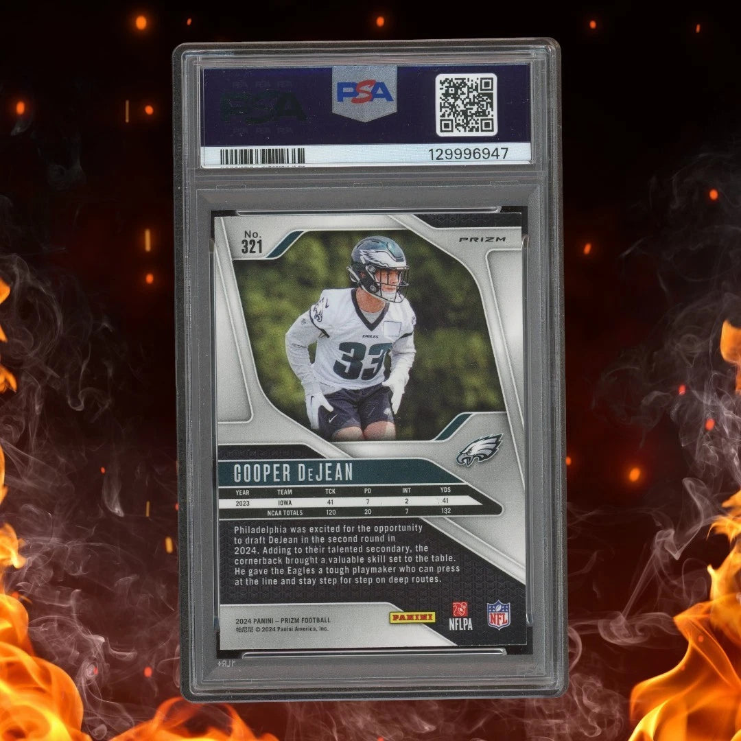 2024 Panini Prizm COOPER DEJEAN Rookie Black & Red Checker PSA 9 #321