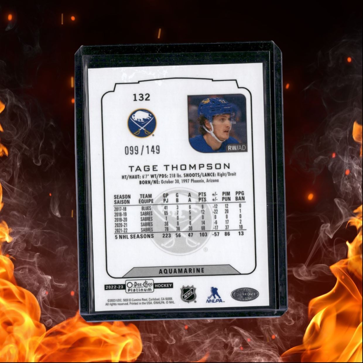 2022-23 O-Pee-Chee Platinum Tage Thompson Aquamarine 099/149 #132
