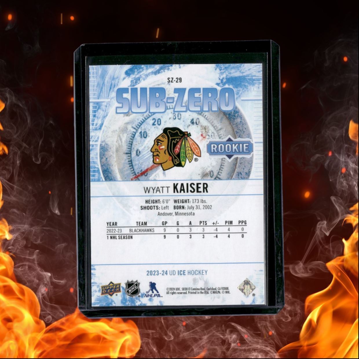 2023-24 Upper Deck Ice Wyatt Kaiser Sub-Zero Rookie 435/799 #SZ-29