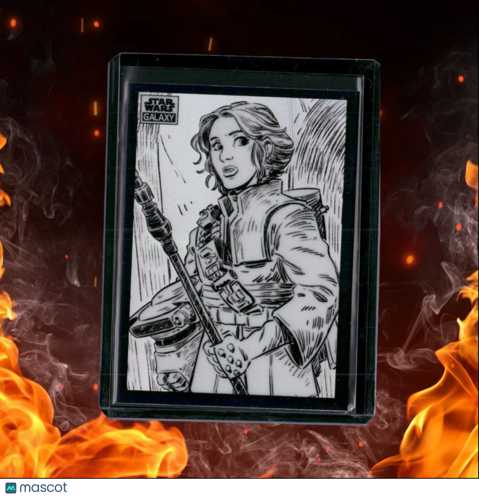 2022 Topps Star Wars Galaxy Chrome Leia Organa / Derek Laufman Sketch Variation