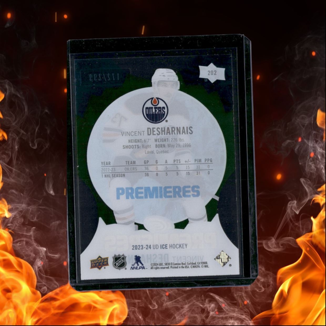 2023-24 Upper Deck Ice Vincent Desharnais Premieres Green Rookie 172/299 #202