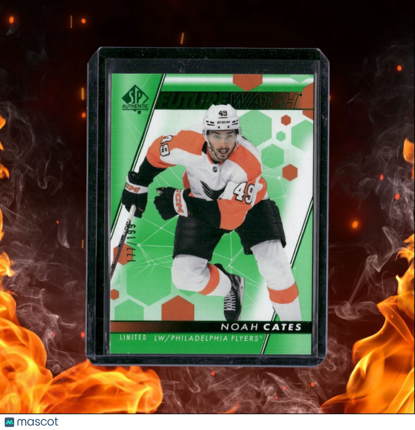 2022-23 SP Authentic Noah Cates Future Watch Limited Green Rookie 177/199 #164