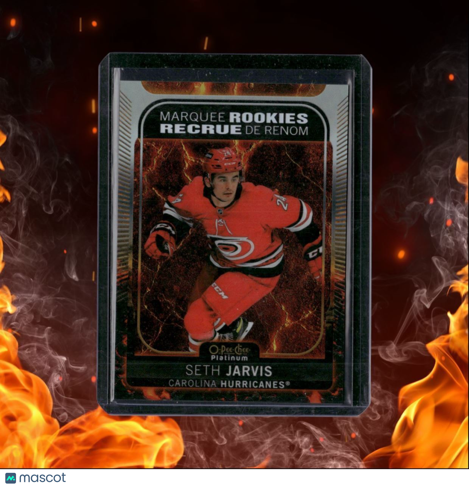 2021-22 O-Pee-Chee Platinum Seth Jarvis Marquee Hot Magma Rookie 031/499 #284