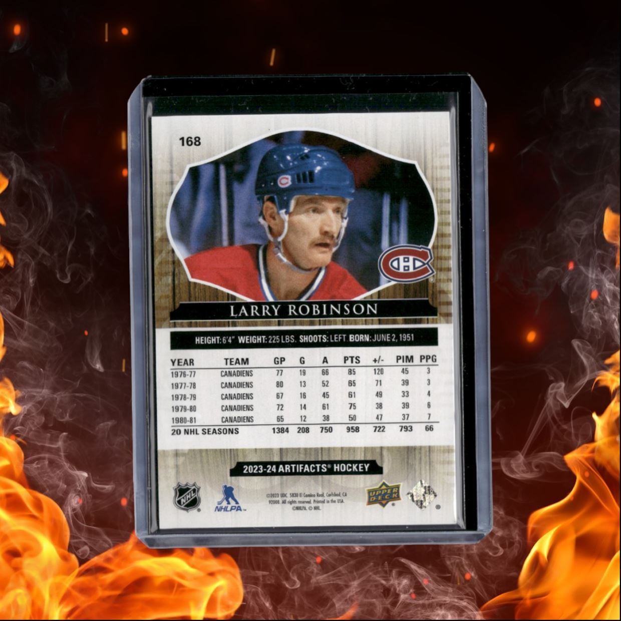 2023-24 Upper Deck Artifacts Larry Robinson Wood SP Auto #168