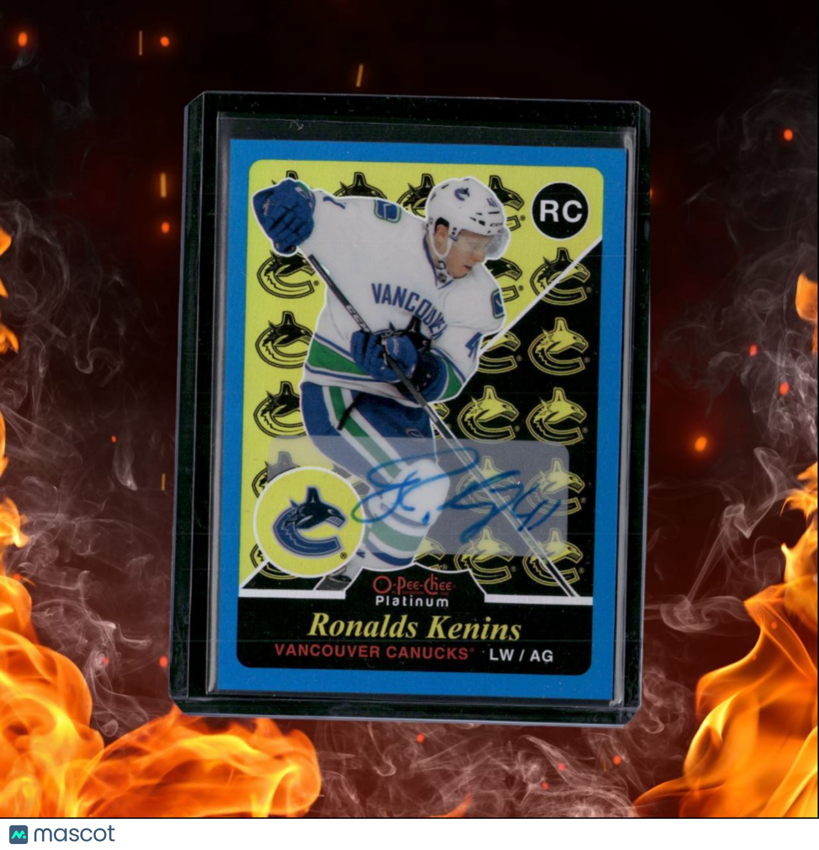 2015-16 O-Pee-Chee Platinum Ronalds Kenins Retro Rainbow Blue Rookie Auto #R96
