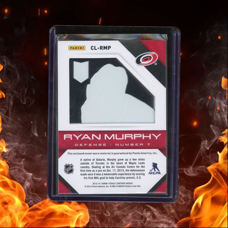 2013-14 Panini Totally Certified Ryan Murphy Clear Cloth Red Jersey Rookie