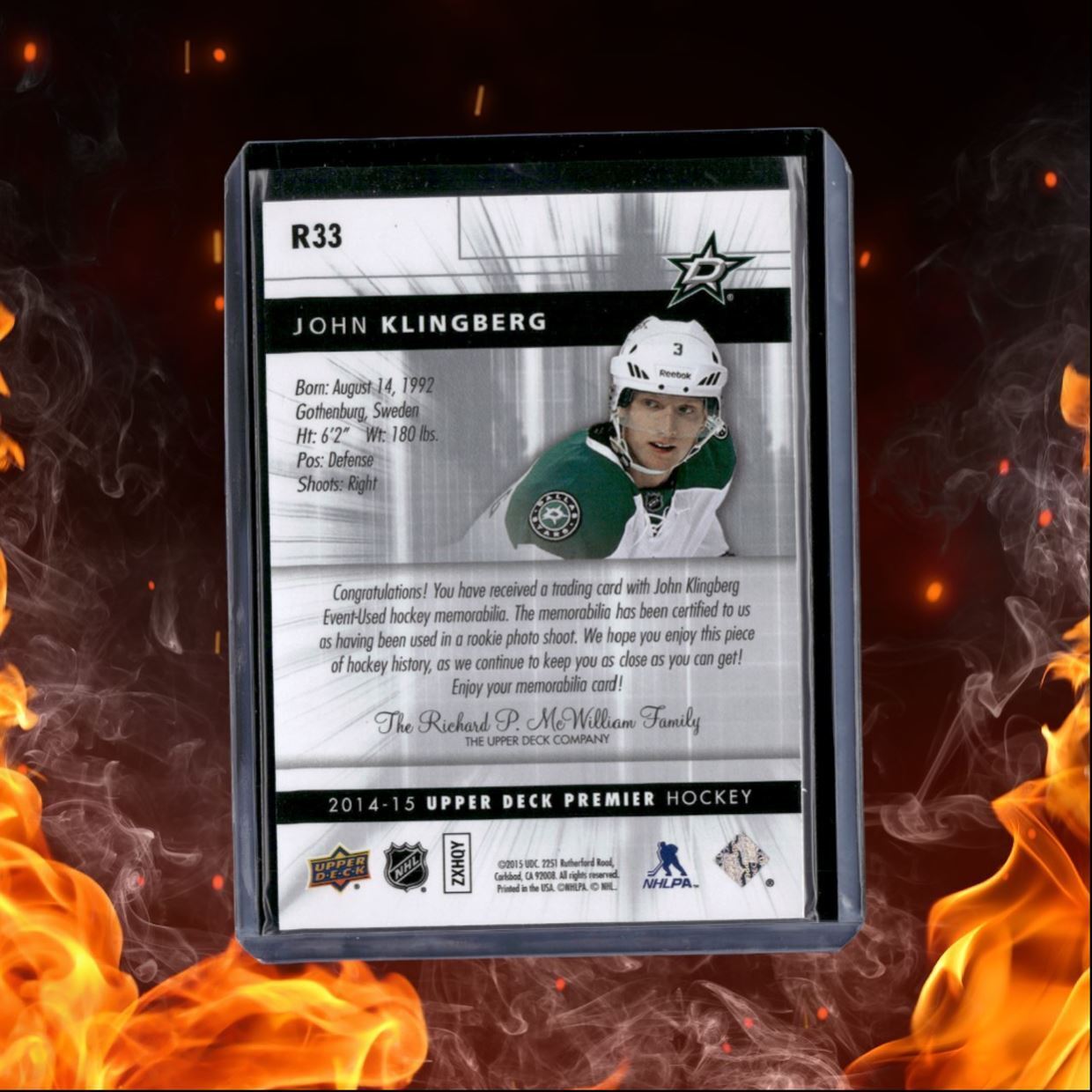 2014-15 Upper Deck Premier John Klingberg Jersey 088/125 #R33