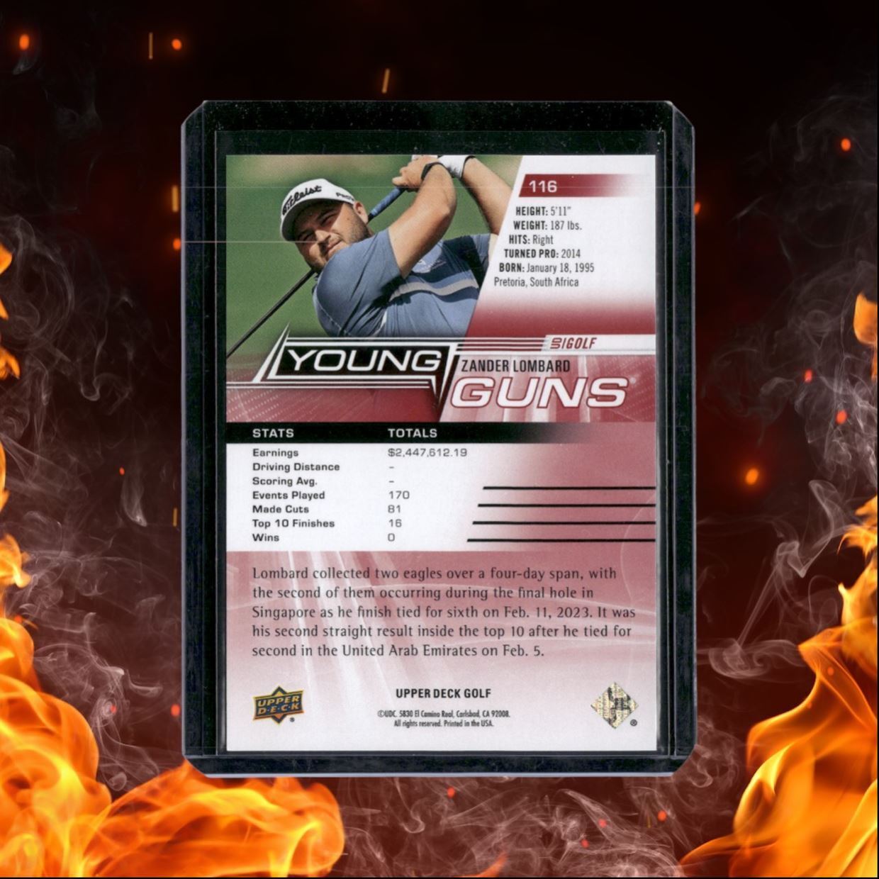 2024 Upper Deck Golf Zander Lombard Young Guns UD Exclusives Rookie 009/100 #116