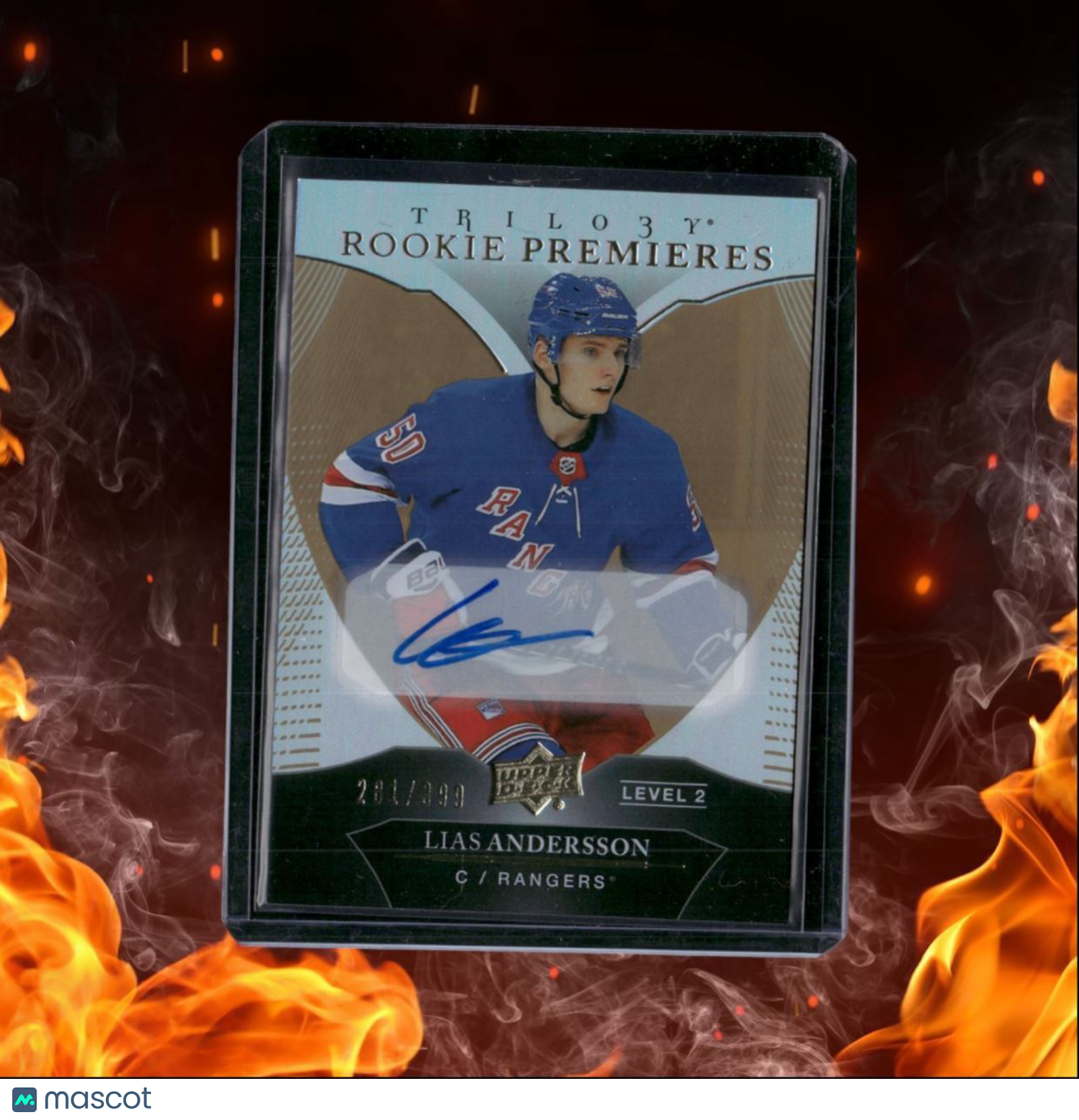 2018-19 Upper Deck Trilogy Lias Andersson Premieres Level 2 Rookie Auto 201/399