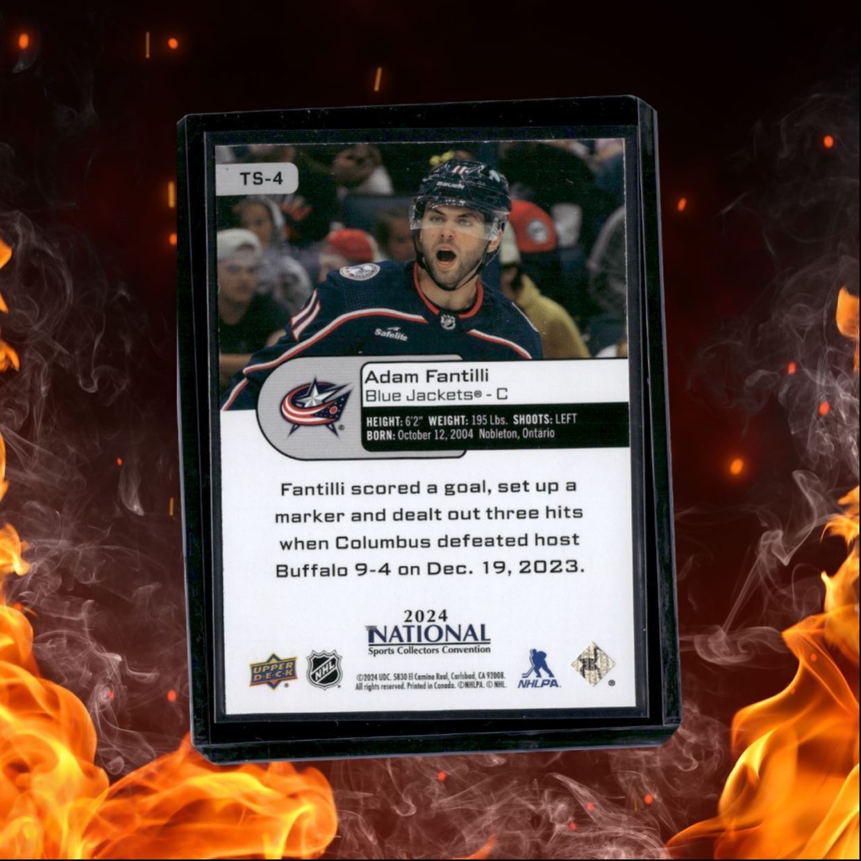 2024-25 Upper Deck The National Adam Fantilli Top Shelf (B) Rookie #TS-4