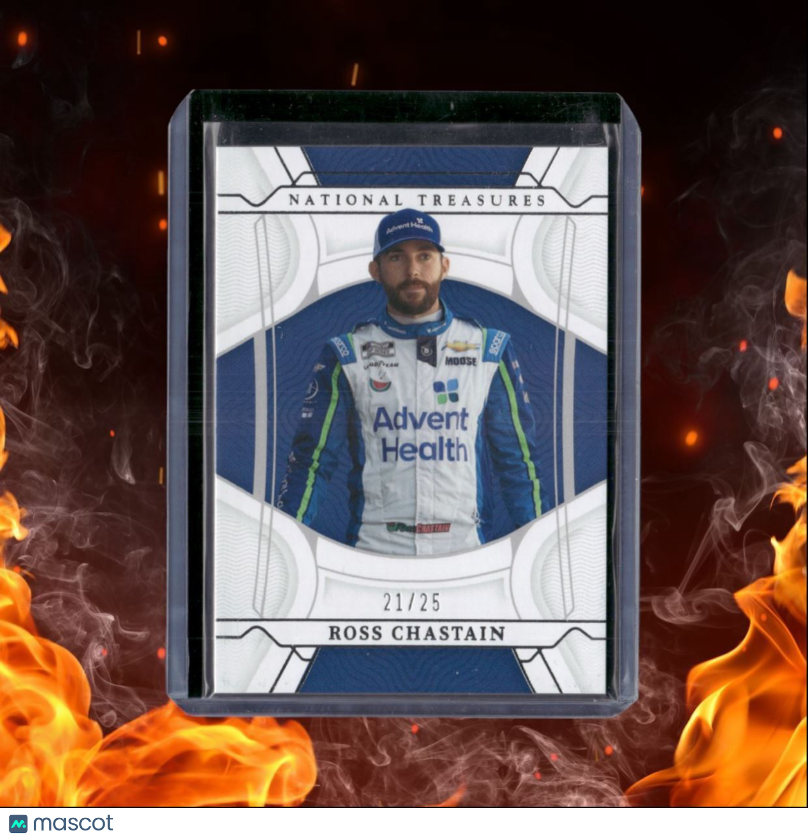 2022 Panini National Treasures Racing Ross Chastain Holo Silver 21/25 #25