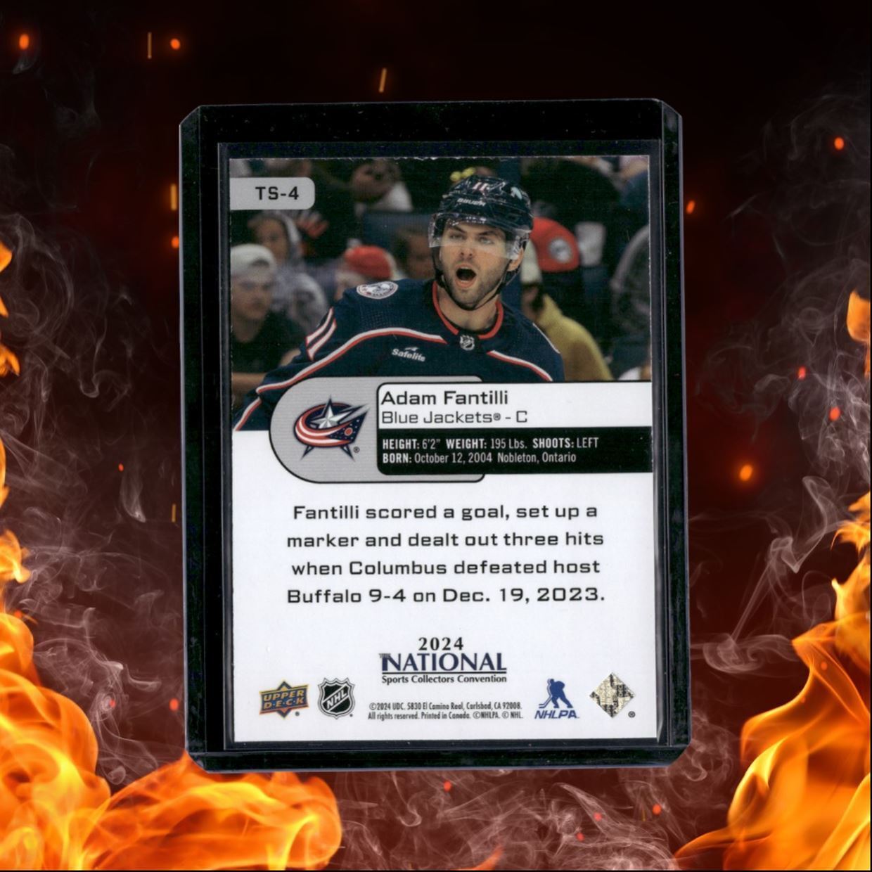 2024-25 Upper Deck The National Adam Fantilli Top Shelf (C) Rookie #TS-4