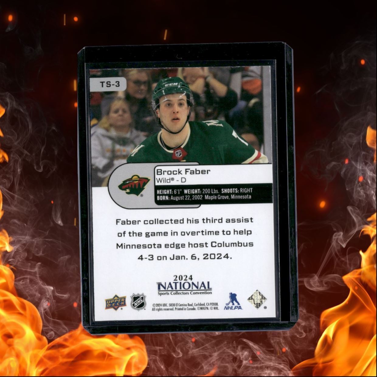 2024-25 Upper Deck The National Brock Faber Top Shelf (A) Rookie #TS-3