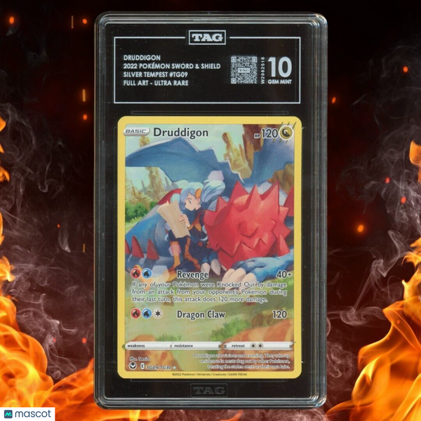 Pokemon Silver Tempest DRUDDIGON Full Art Ultra Rare TG09/TG30 TAG 10