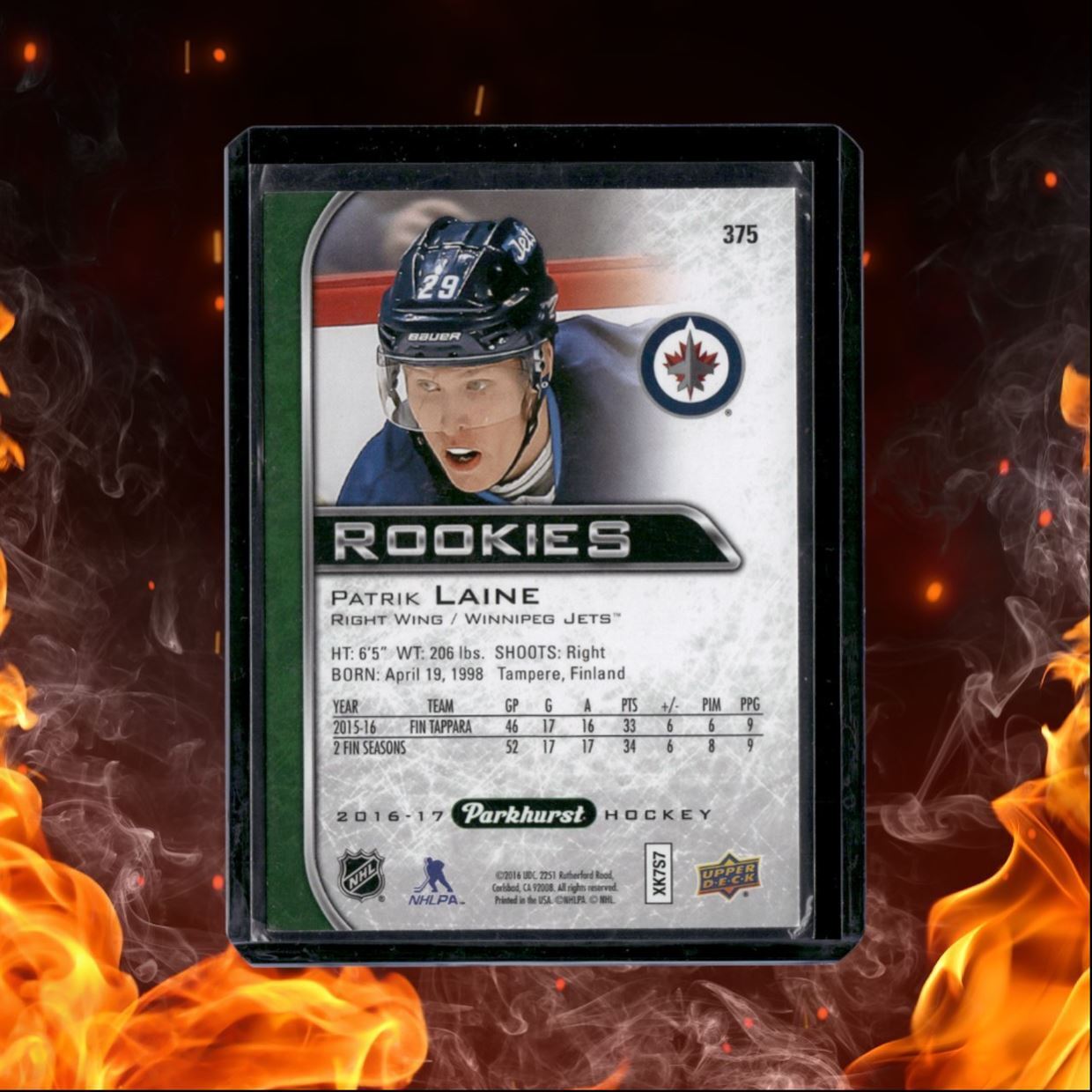 2016-17 Upper Deck Parkhurst Patrik Laine Rookie #375