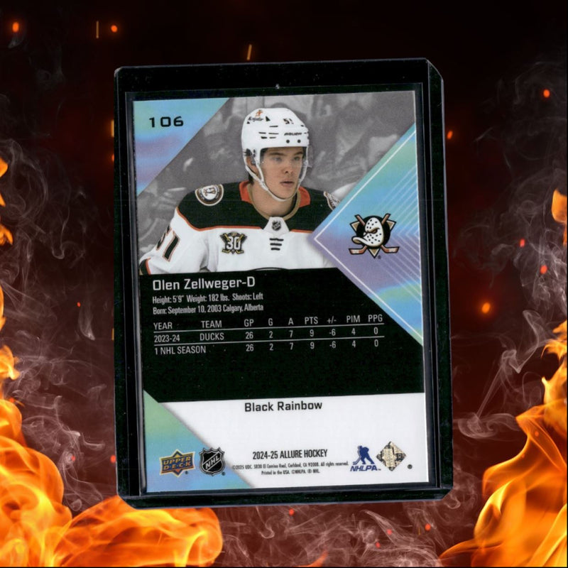 2024-25 Upper Deck Allure Olen Zellweger Black Rainbow Rookie