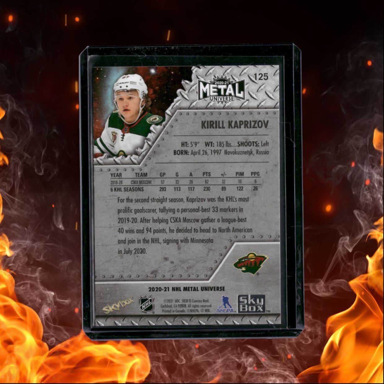 2020-21 Skybox Metal Universe Kirill Kaprizov Blue Rookie #125