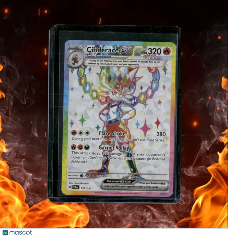2024 Pokemon Stellar Crown Cinderace EX FUll Art Ultra Rare Tera LP