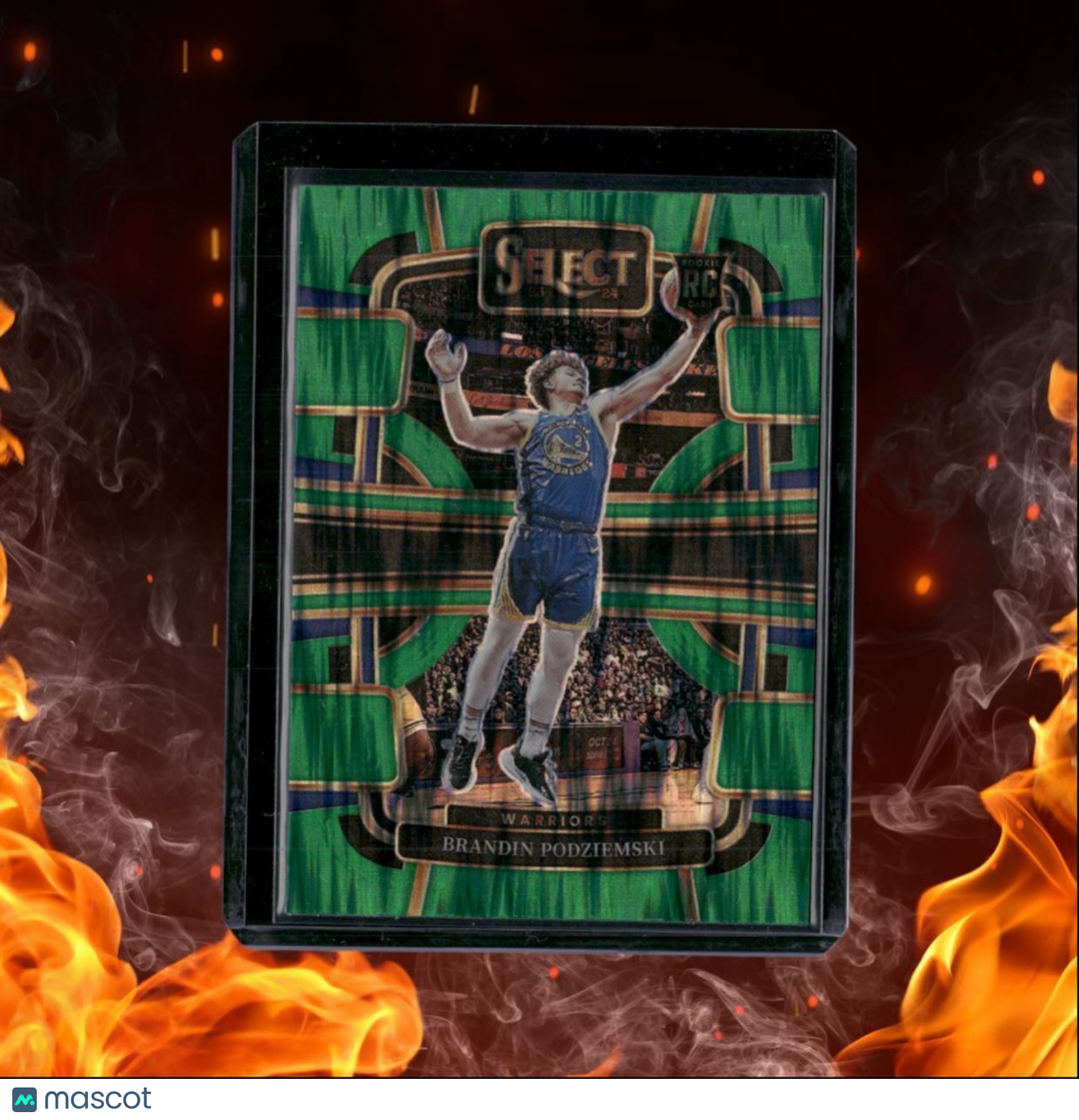 2023-24 Panini Prizm Brandin Podziemski Green Shock Prizm Concourse Rookie #93