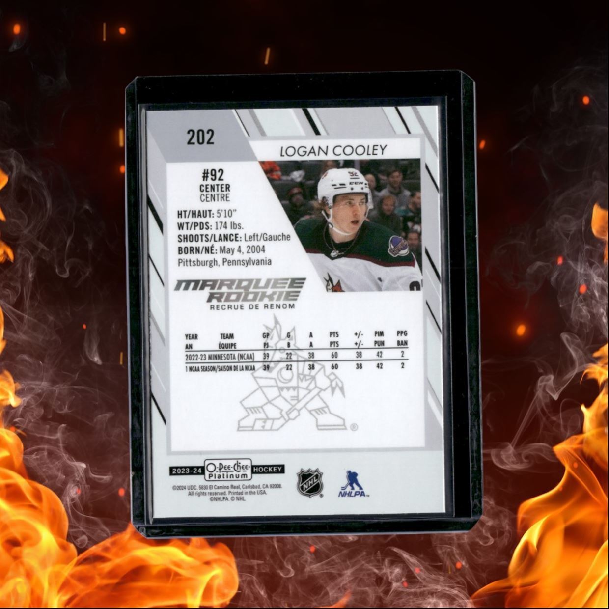 2023-24 O-Pee-Chee Platinum Logan Cooley Marquee (C) Rookie #202