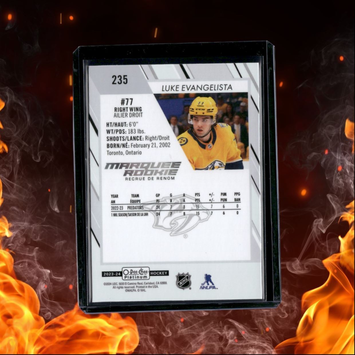 2023-24 O-Pee-Chee Platinum Luke Evangelista Marquee Rookie #235