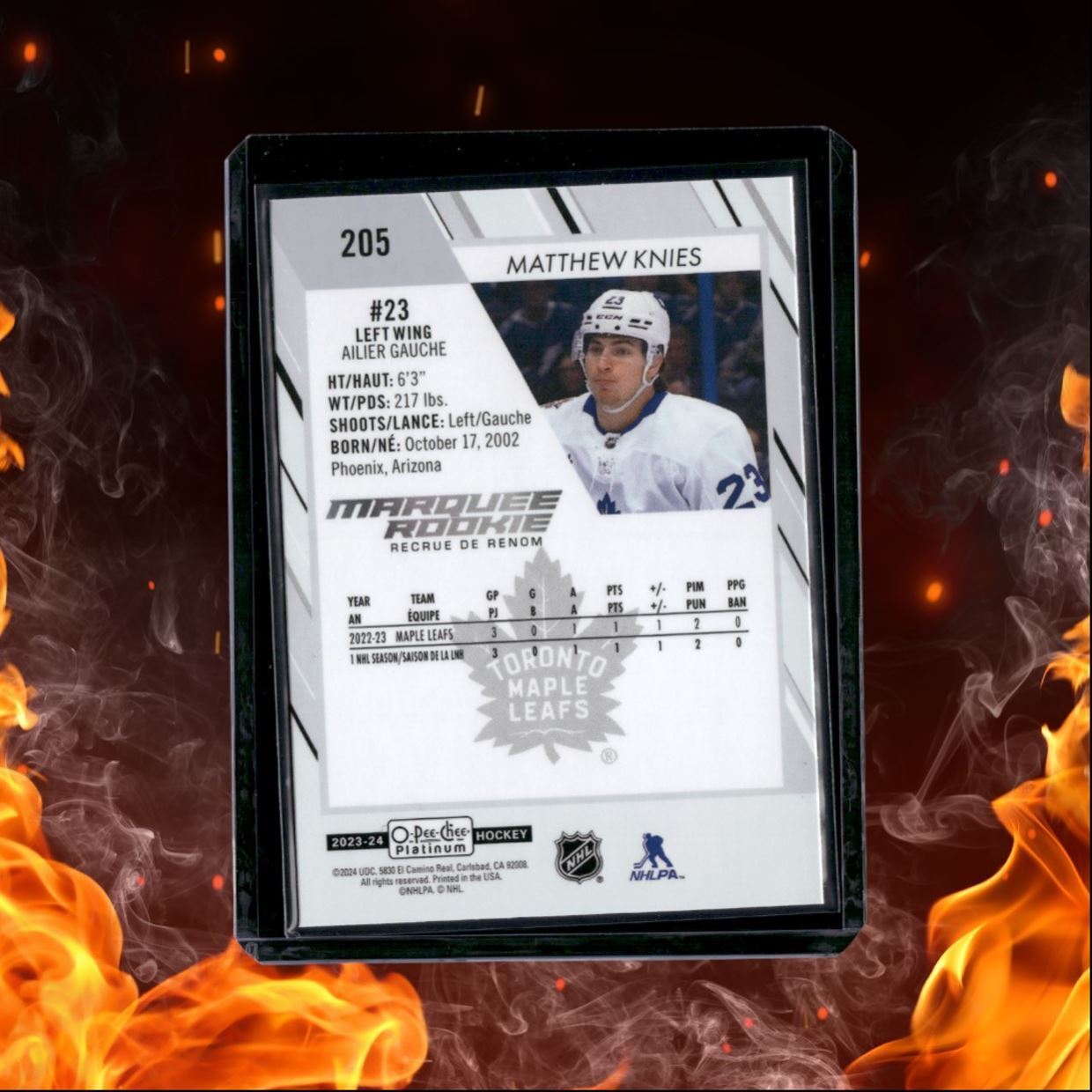 2023-24 O-Pee-Chee Platinum Matthew Knies Marquee (C) Rookie #205