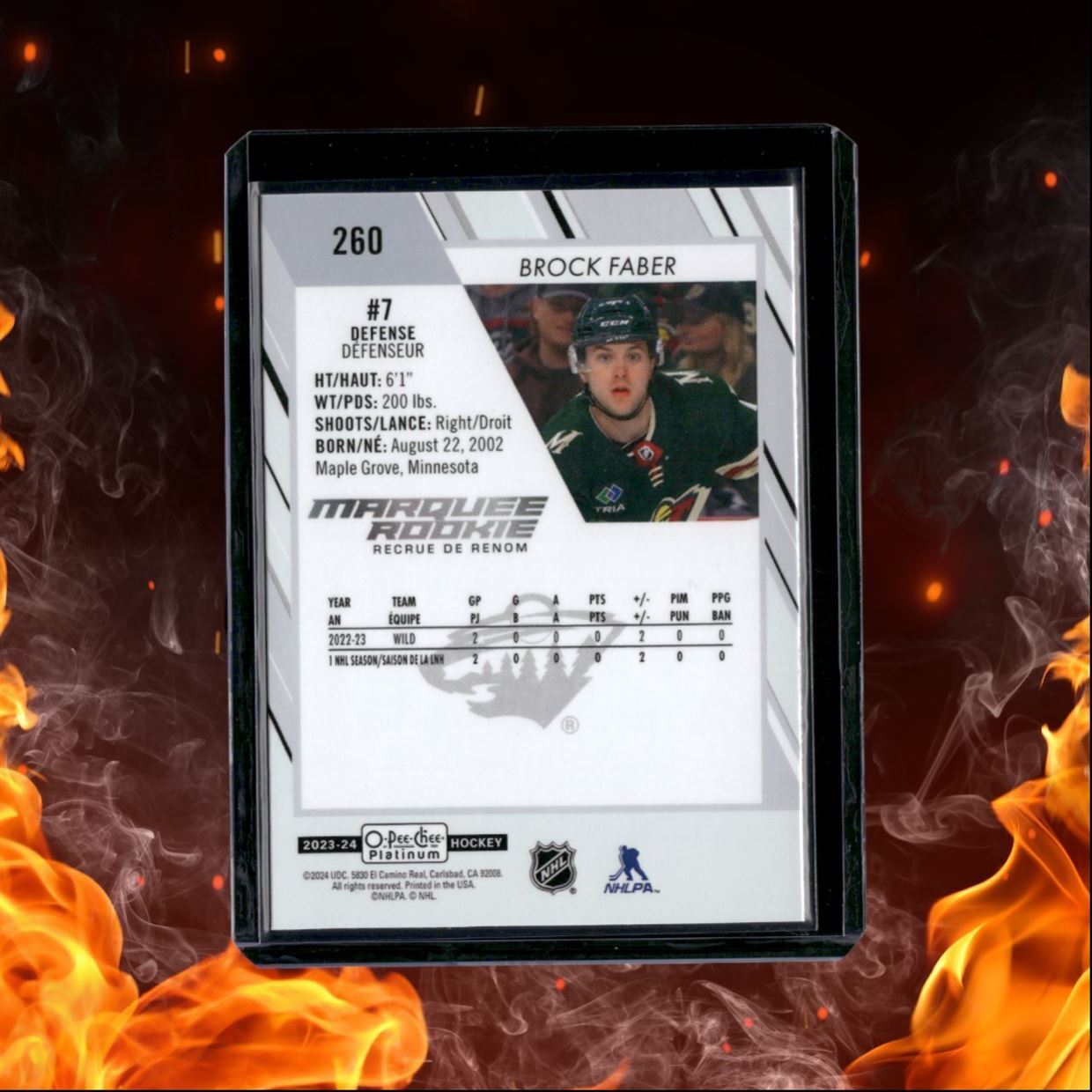 2023-24 O-Pee-Chee Platinum Brock Faber Marquee Rookie #260