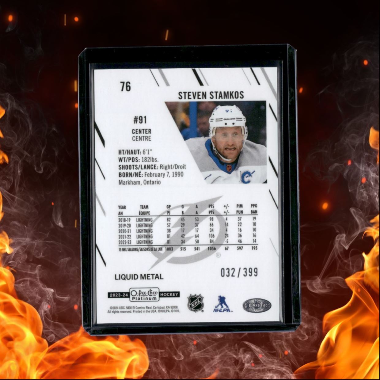 2023-24 O-Pee-Chee Platinum Steven Stamkos Liquid Metal 032/399 #76