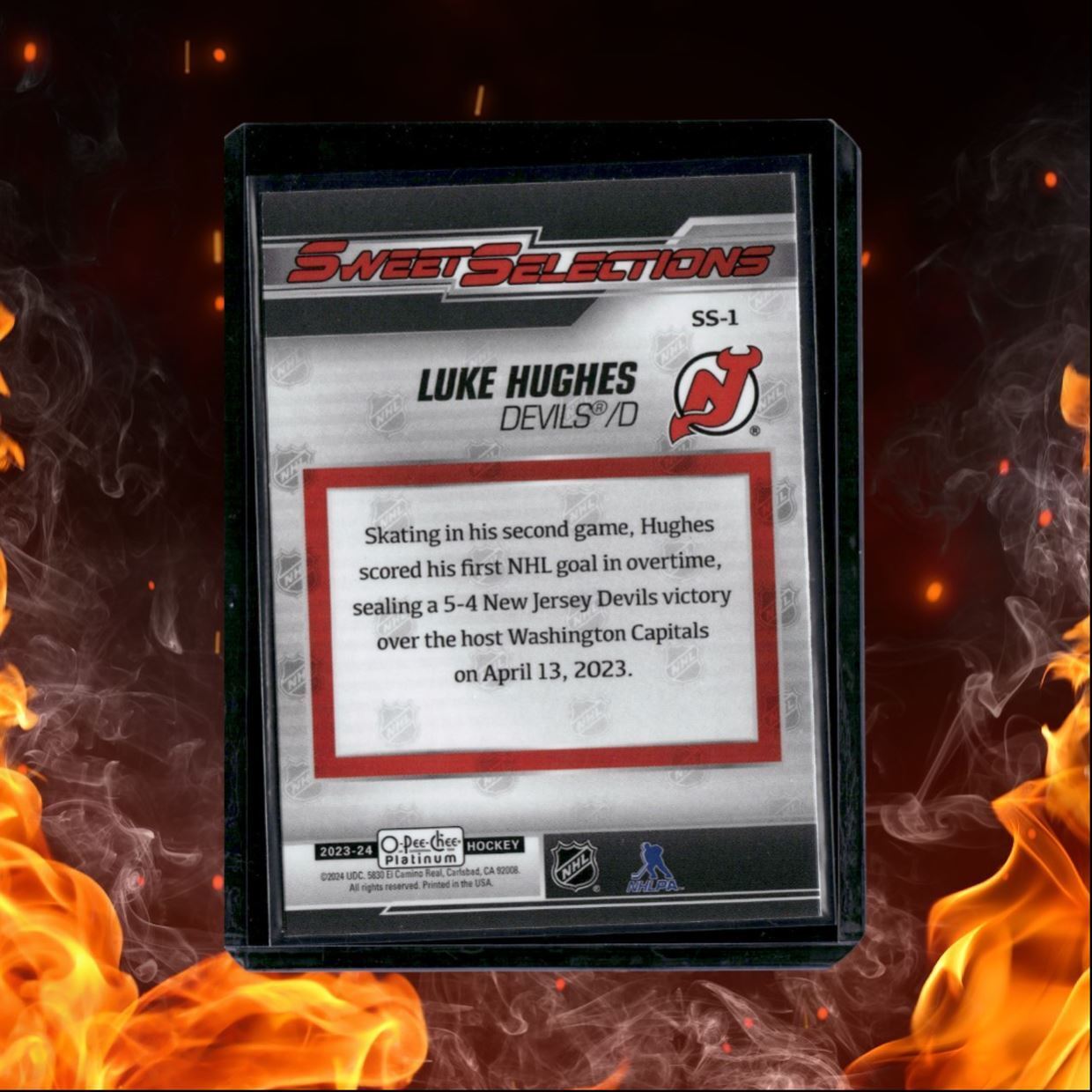 2023-24 O-Pee-Chee Platinum Luke Hughes Sweet Selections Rookie #SS-1