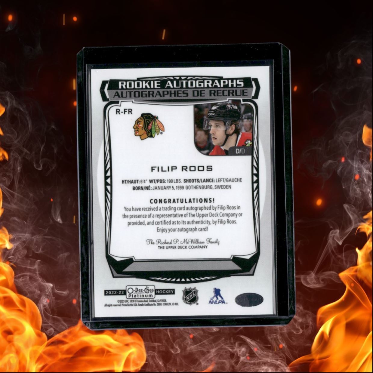 2023-24 O-Pee-Chee Platinum Filip Roos Rookie Auto #R-FR