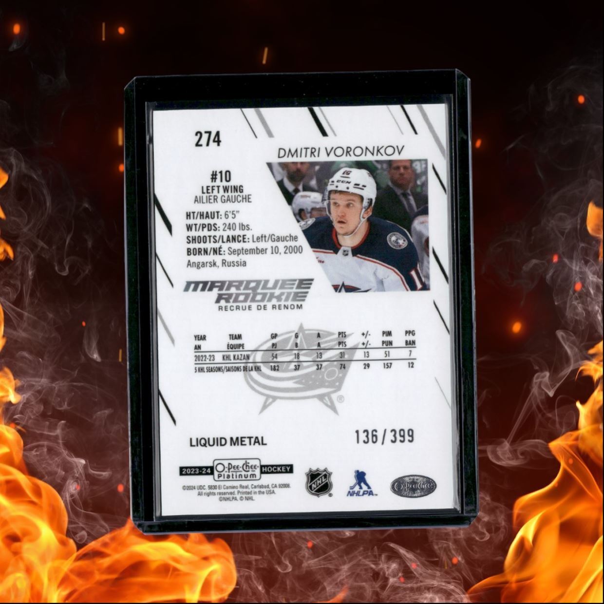2023-24 O-Pee-Chee Platinum Dmitri Voronkov Liquid Metal Marquee Rookie 136/399