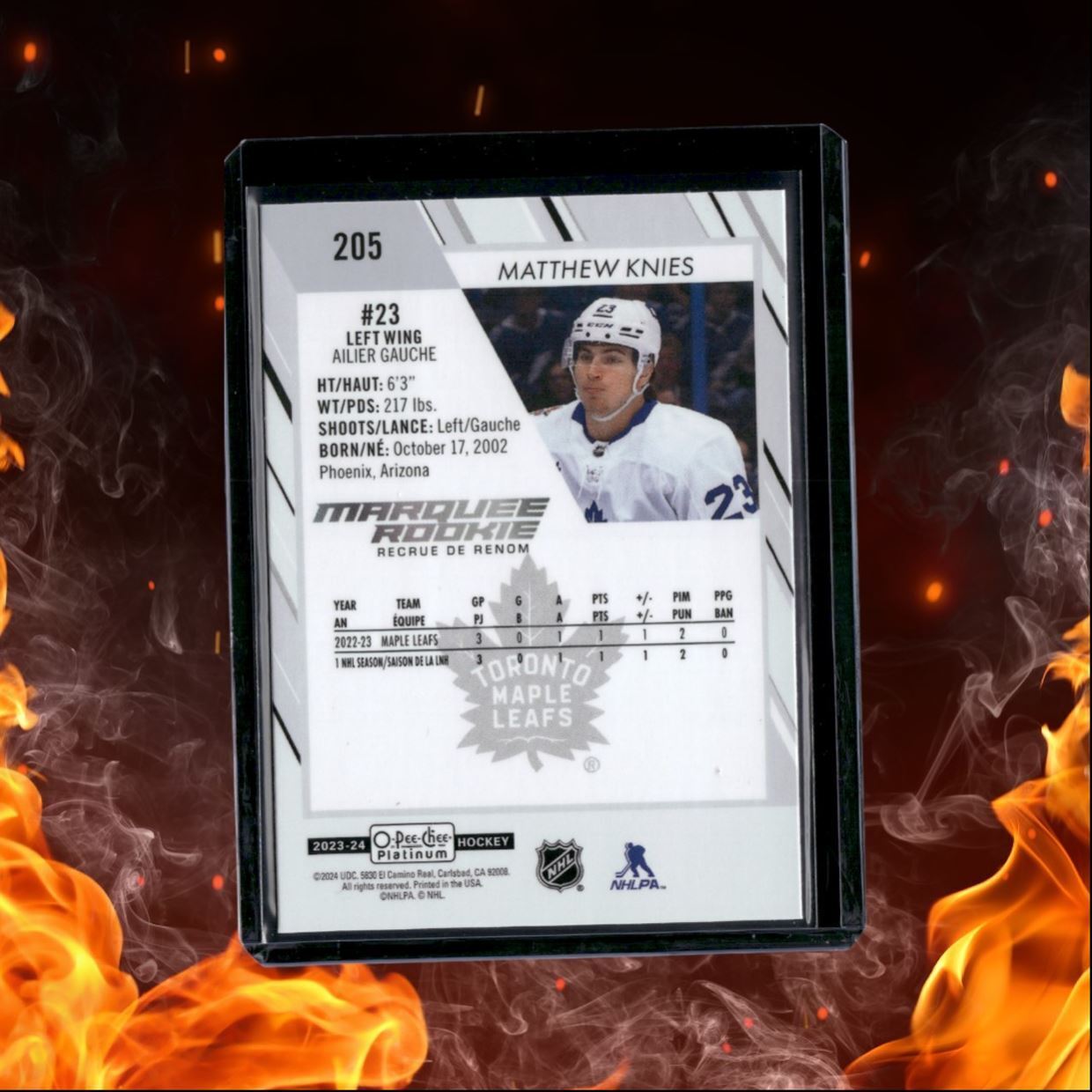 2023-24 O-Pee-Chee Platinum Matthew Knies Marquee (A) Rookie #205