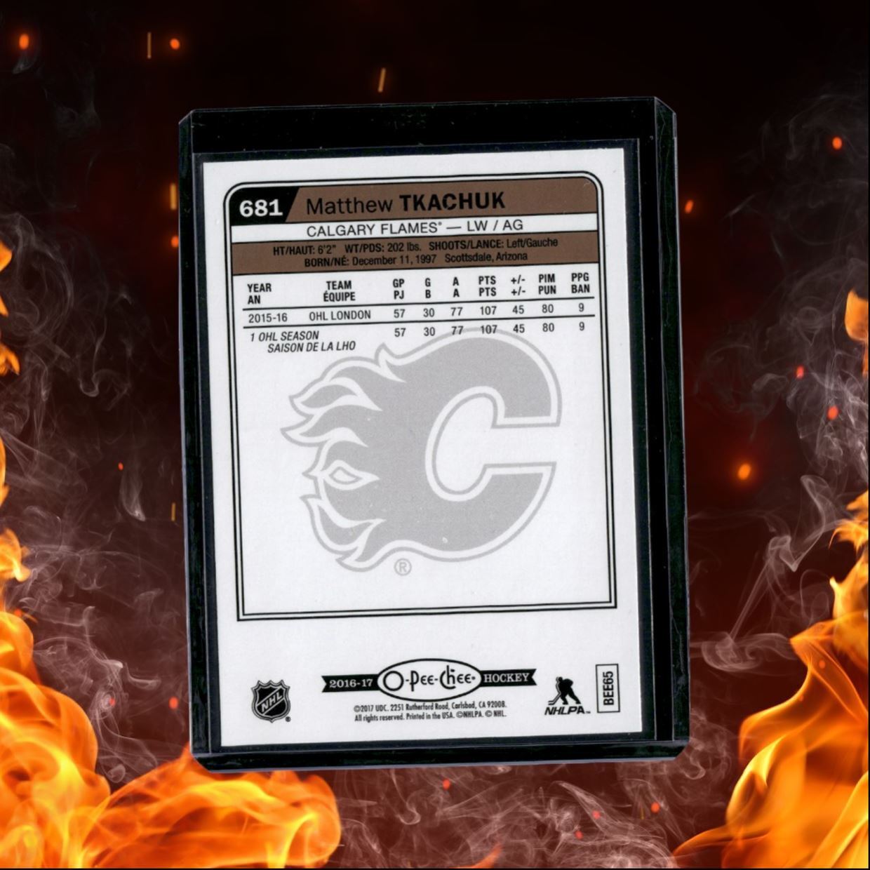 2016-17 O-Pee-Chee Matthew Tkachuk Rainnow Marquee Rookie #681