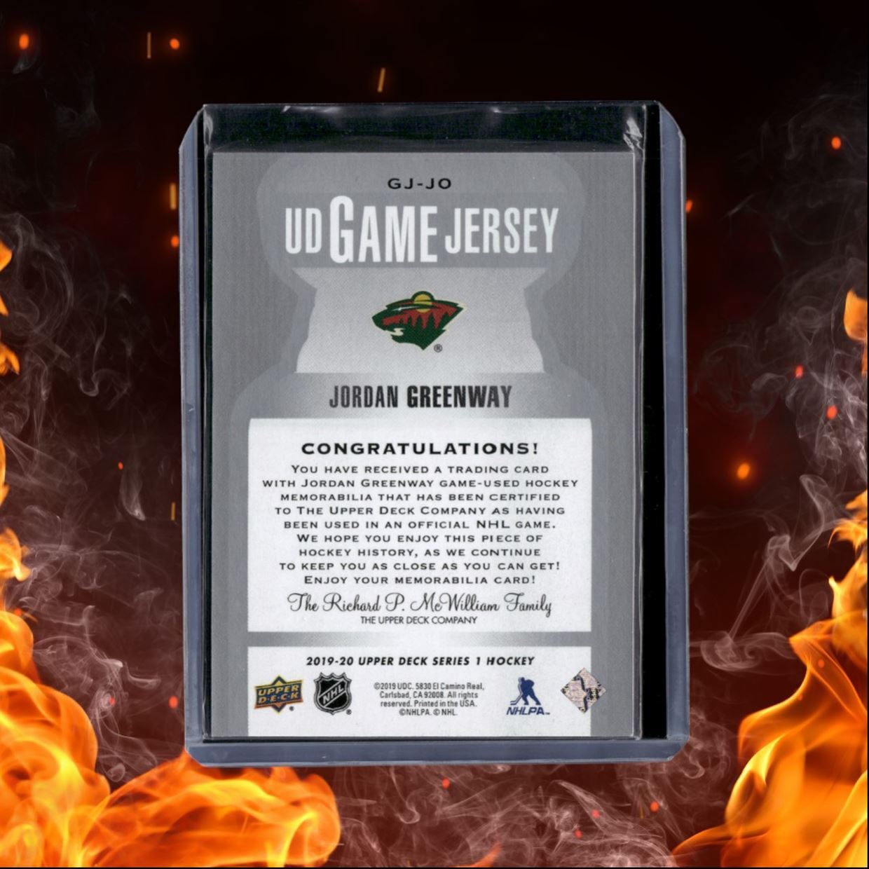 2019-20 Upper Deck Jordan Greenway UD Game Jerseys #GJ-JO