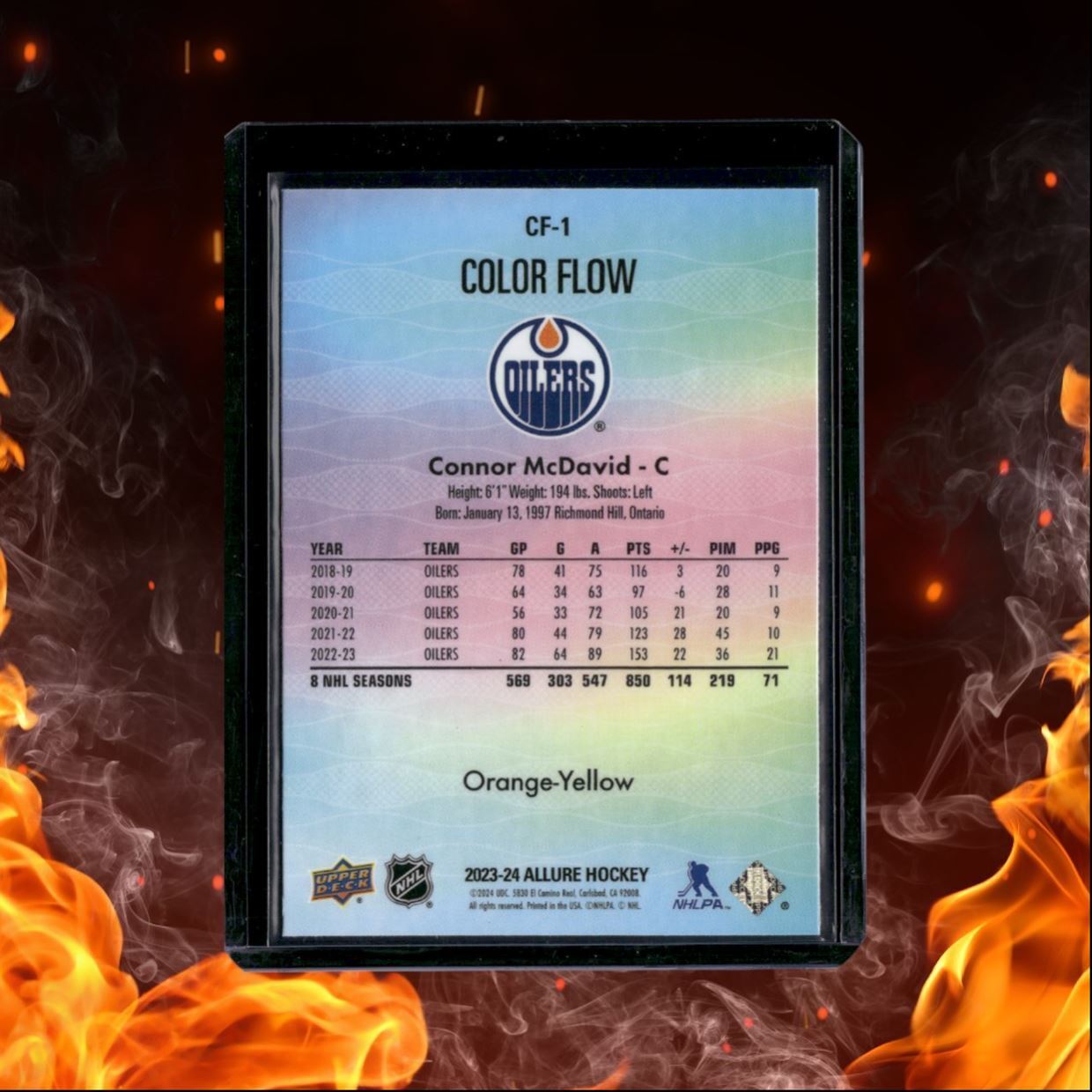 2023-24 Upper Deck Allure Connor McDavid Color Flow - Orange Yellow #CF-1