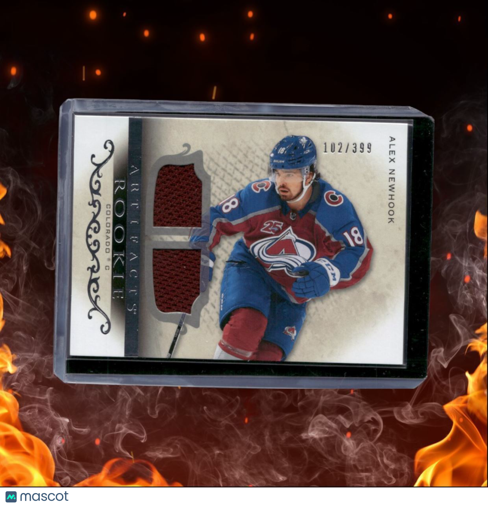 2021-22 Upper Deck Artifacts Alex Newhook Horizontal Material Rookie 102/399
