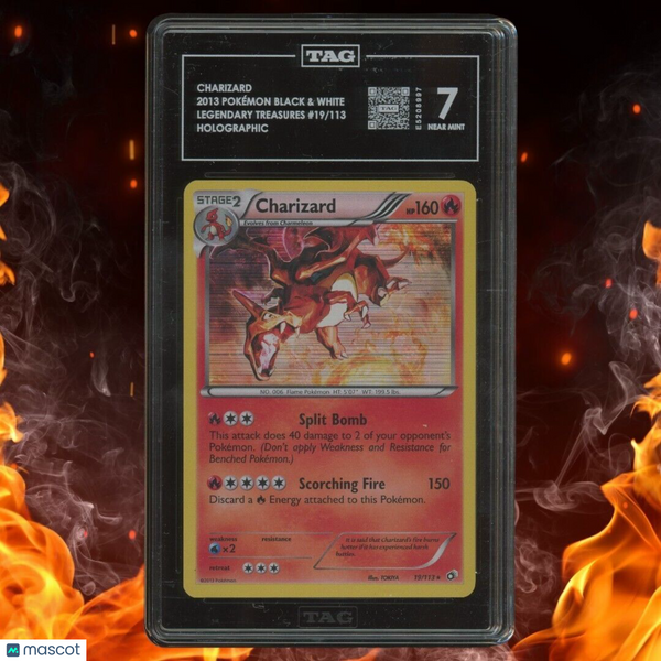 Pokemon Legendary Treasures CHARIZARD HOLO 19/113 TAG 7 B&W