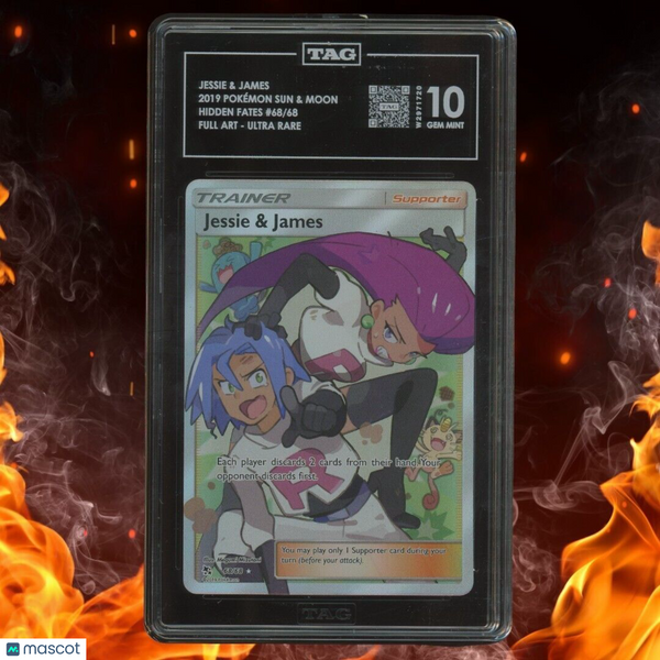 Pokemon Hidden Fates JESSIE & JAMES Full Art Ultra Rare 68/68 TAG 10